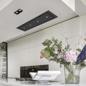 Anzi Ceiling Cooker Hood 1200 x 300mm Black