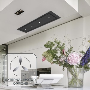 Anzi 120cm Ceiling Hood Pitched Roof - BLK