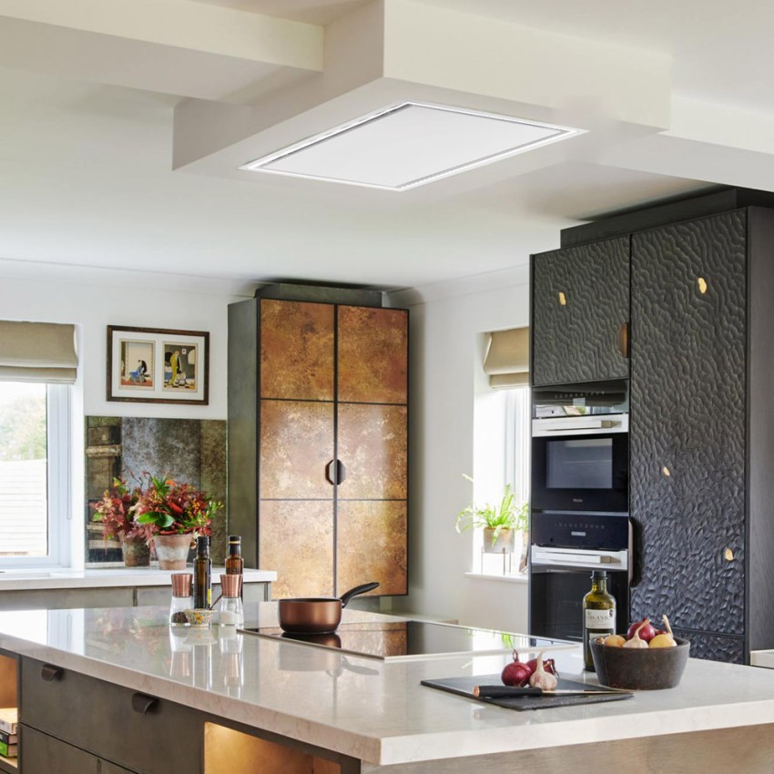 Ceiling Cooker Hood With LED Surround White