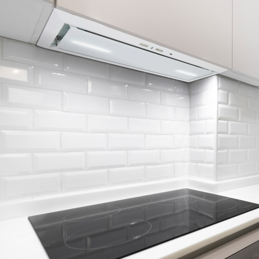 86cm White Glass Plus Canopy Kitchen Hood with Brushless Motor