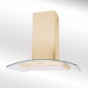 Cream Curved Glass Island Kitchen Extractor