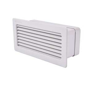 220mm x 90mm (6") Rectangular Louvred Wall Vent - White