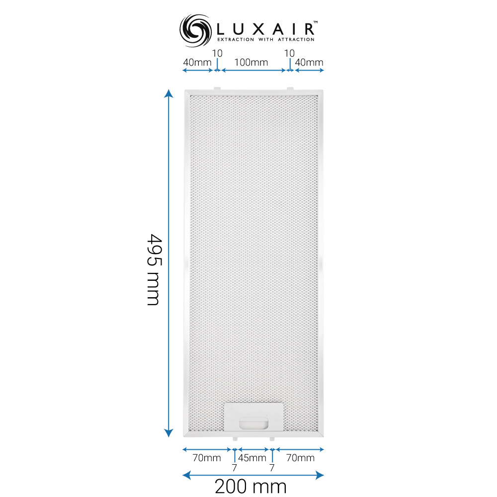 Metal Grease Filter 495mm x 200mm